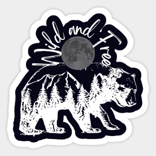 Wild & Free Bear Inverted Sticker